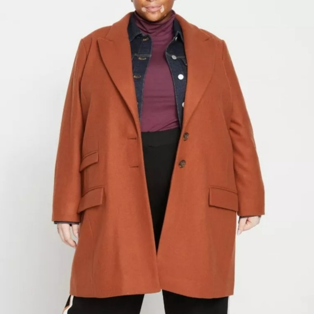 NWT Universal Standard Peak Lapel Wool Coat Sz 6-8
